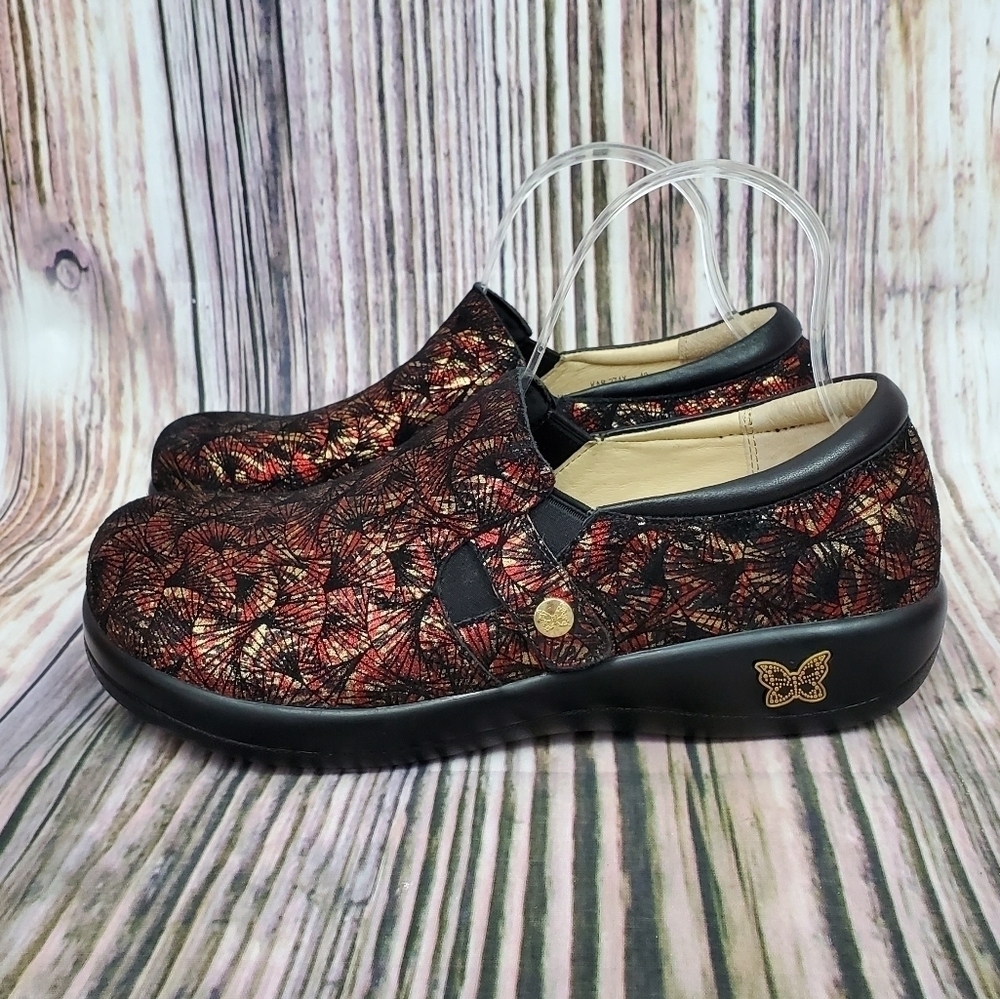 ALEGRIA Red Kara Drama Leather Slip On Shoe Size 9.5-10